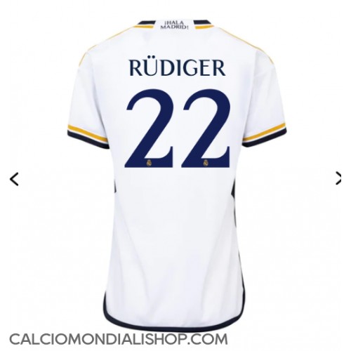 Maglie da calcio Real Madrid Antonio Rudiger #22 Prima Maglia Femminile 2023-24 Manica Corta